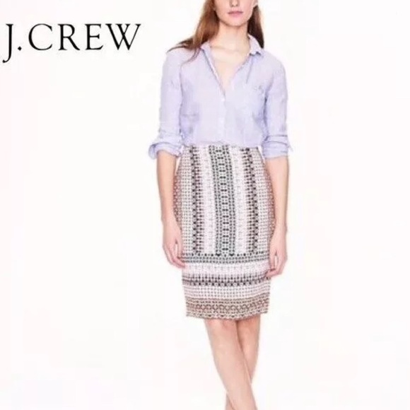 J. Crew Dresses & Skirts - J CREW NET A PORTER DESIGNER GEOMETRIC PRINT MULTICOLOURED SKIRT Size 2